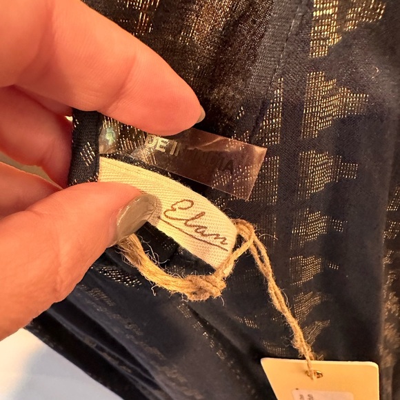 Elan Navy Dress with Gold Patterns - Picture 4 of 9